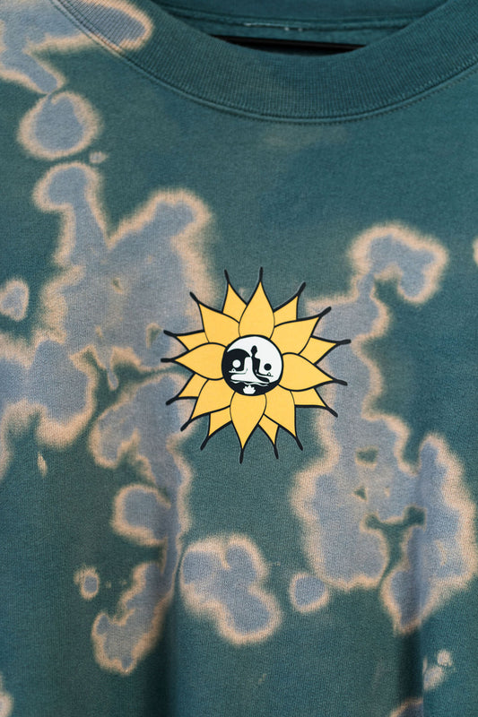 The Bloomin' Blue Green Bleach Dye Sweatshirt