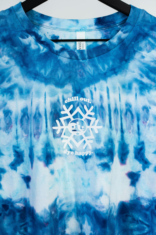 "Chill Out, Dye Happy" Alpine Blue Tie Dye Shirt