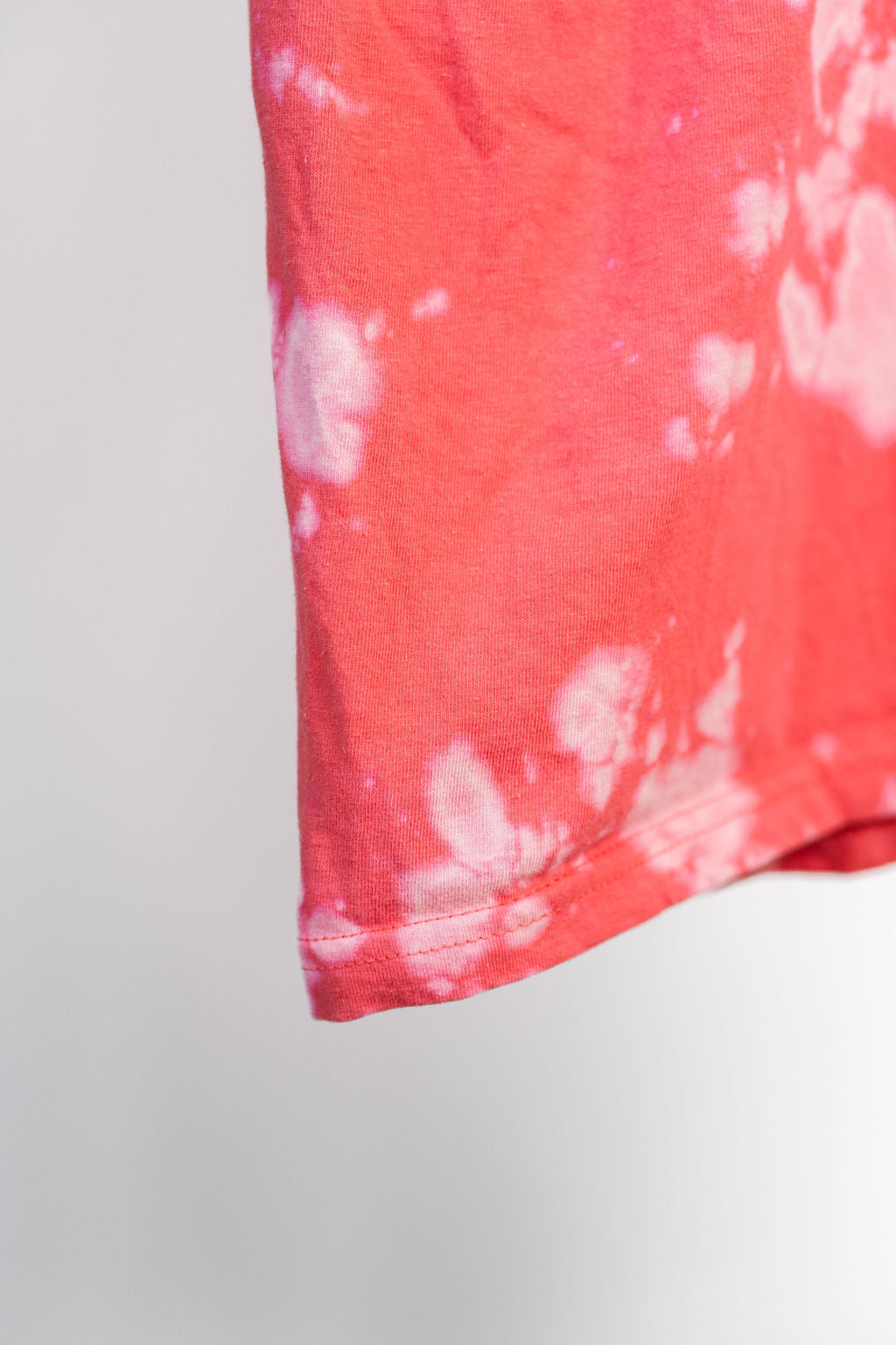 LAST EVER Coral Pink Bleach Dye Shirt
