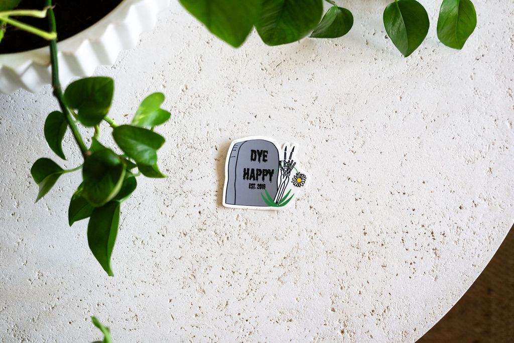 Dye Happy Tombstone Sticker
