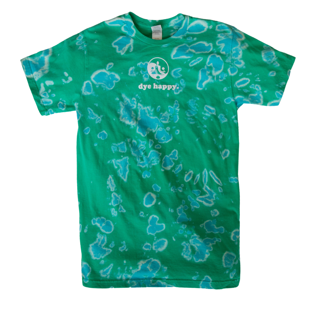 Reverse tie dye green shirt hotsell