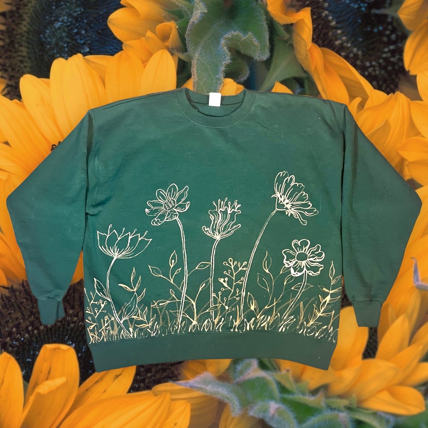 Custom Hand Bleach Painted Crewneck