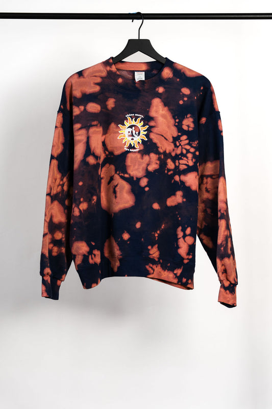 Navy Blue "Shine More" Tie Dye Crewneck