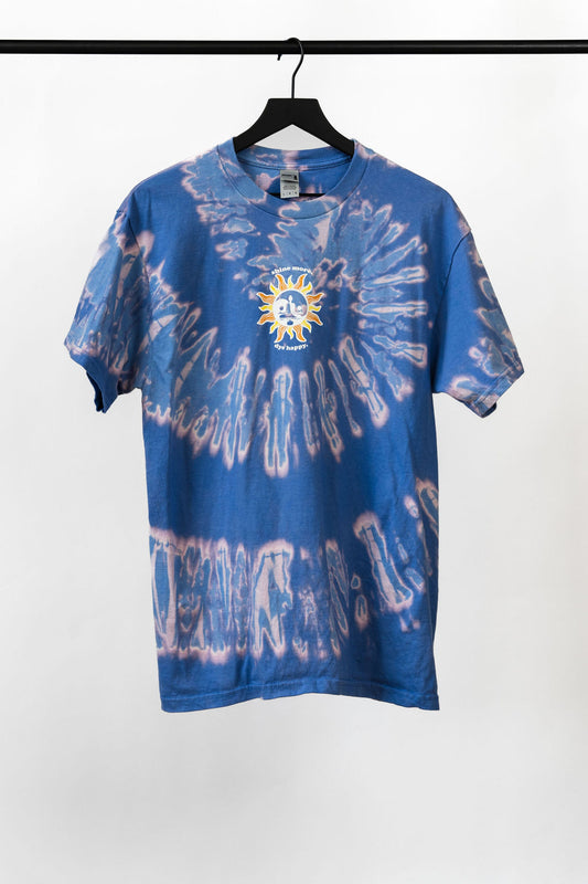 "Shine More, Dye Happy" Periwinkle Tie Dye Shirt