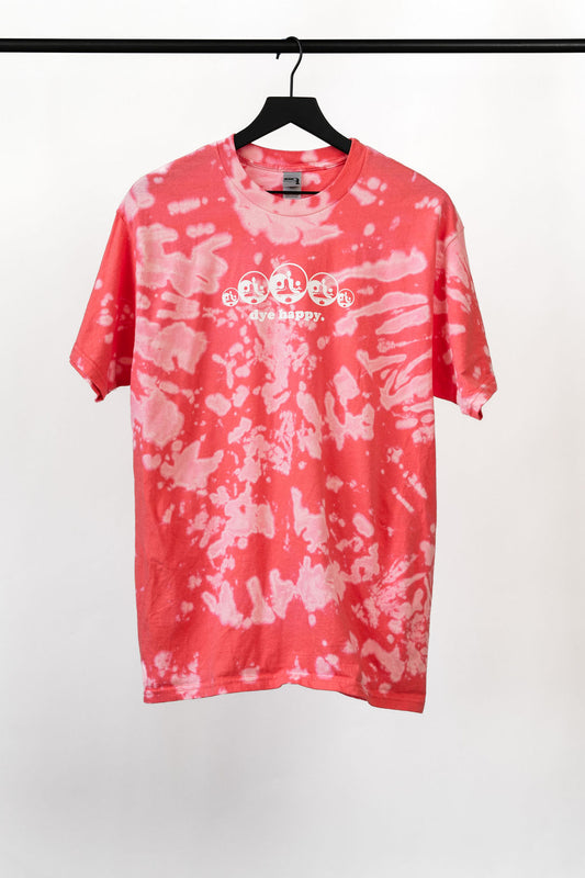 LAST EVER Coral Pink Bleach Dye Shirt