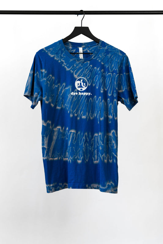 Blue Wave Bleach Dye Shirt