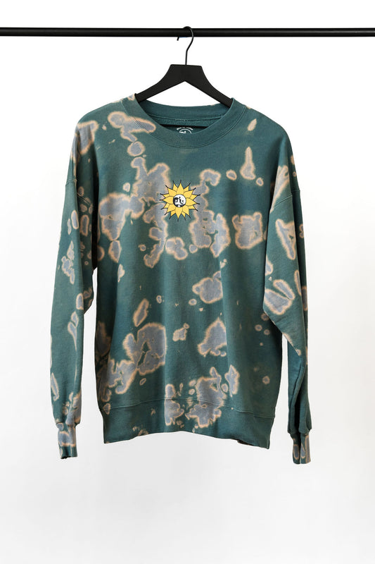 The Bloomin' Blue Green Bleach Dye Sweatshirt