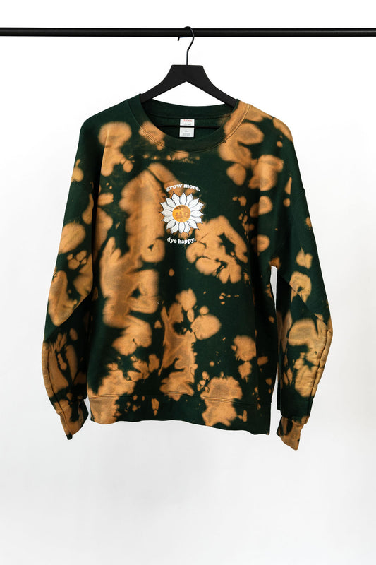 "Grow More" Green Bleach Dye Sweatshirt