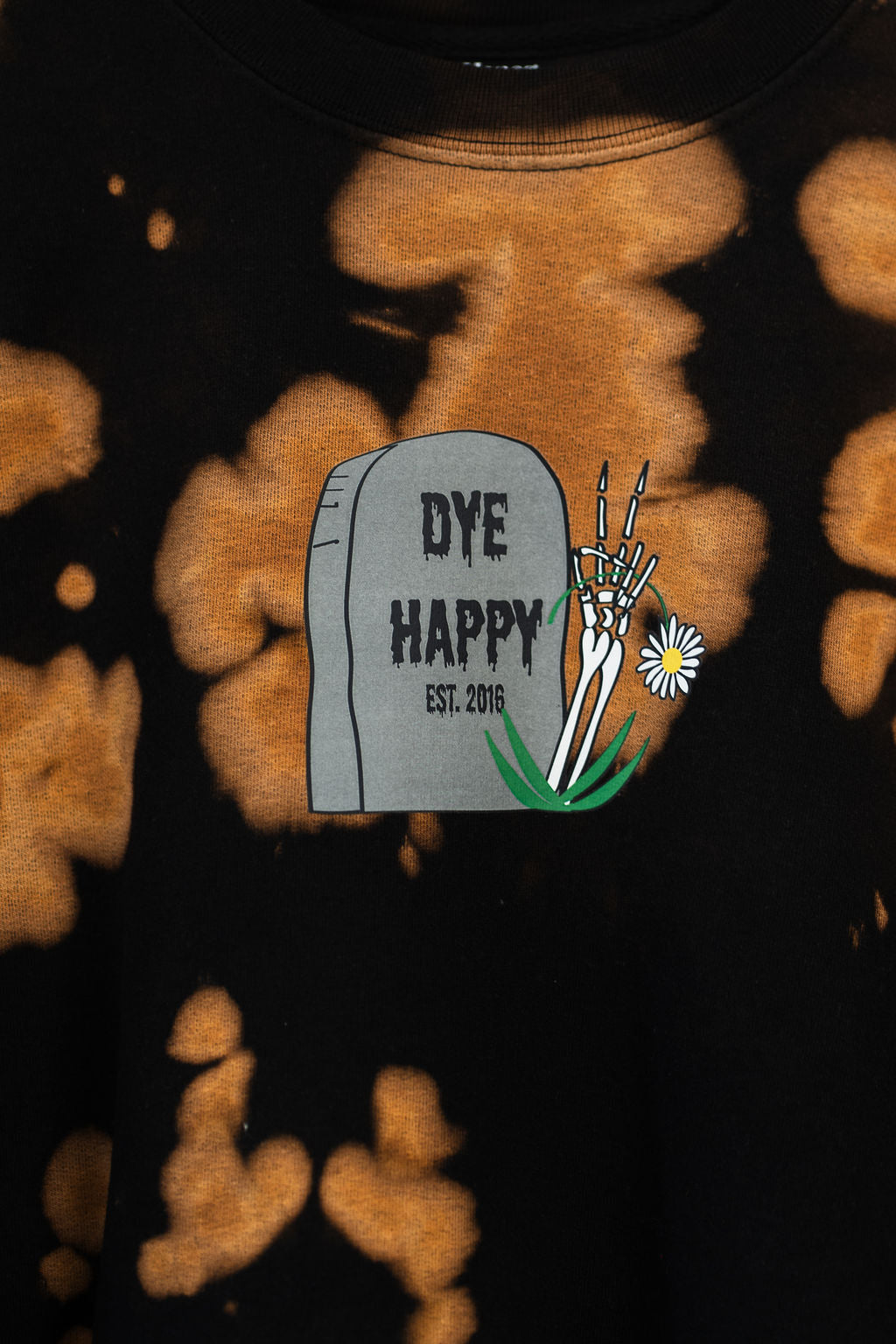 Dye Happy Tombstone Bleach Dye Sweatshirt