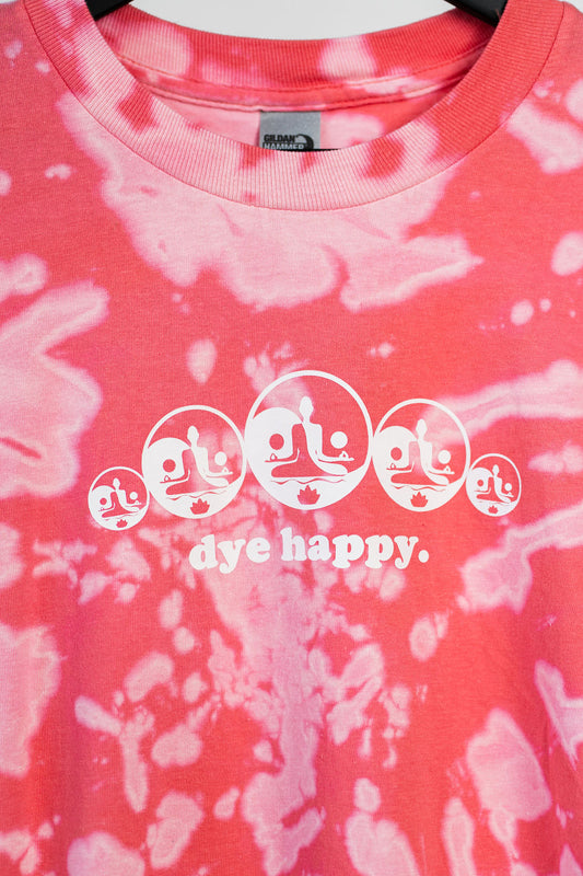 LAST EVER Coral Pink Bleach Dye Shirt