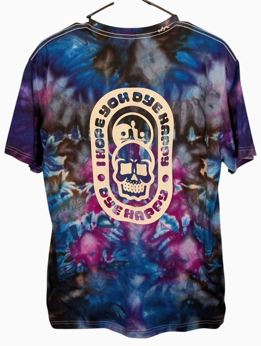 "I Hope You Dye Happy" Galaxy Blue Tie Dye Shirt